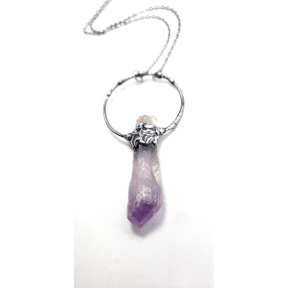 Gothic Amethyst crystal Necklace handmade ooak jewelry - Picture 4 of 8